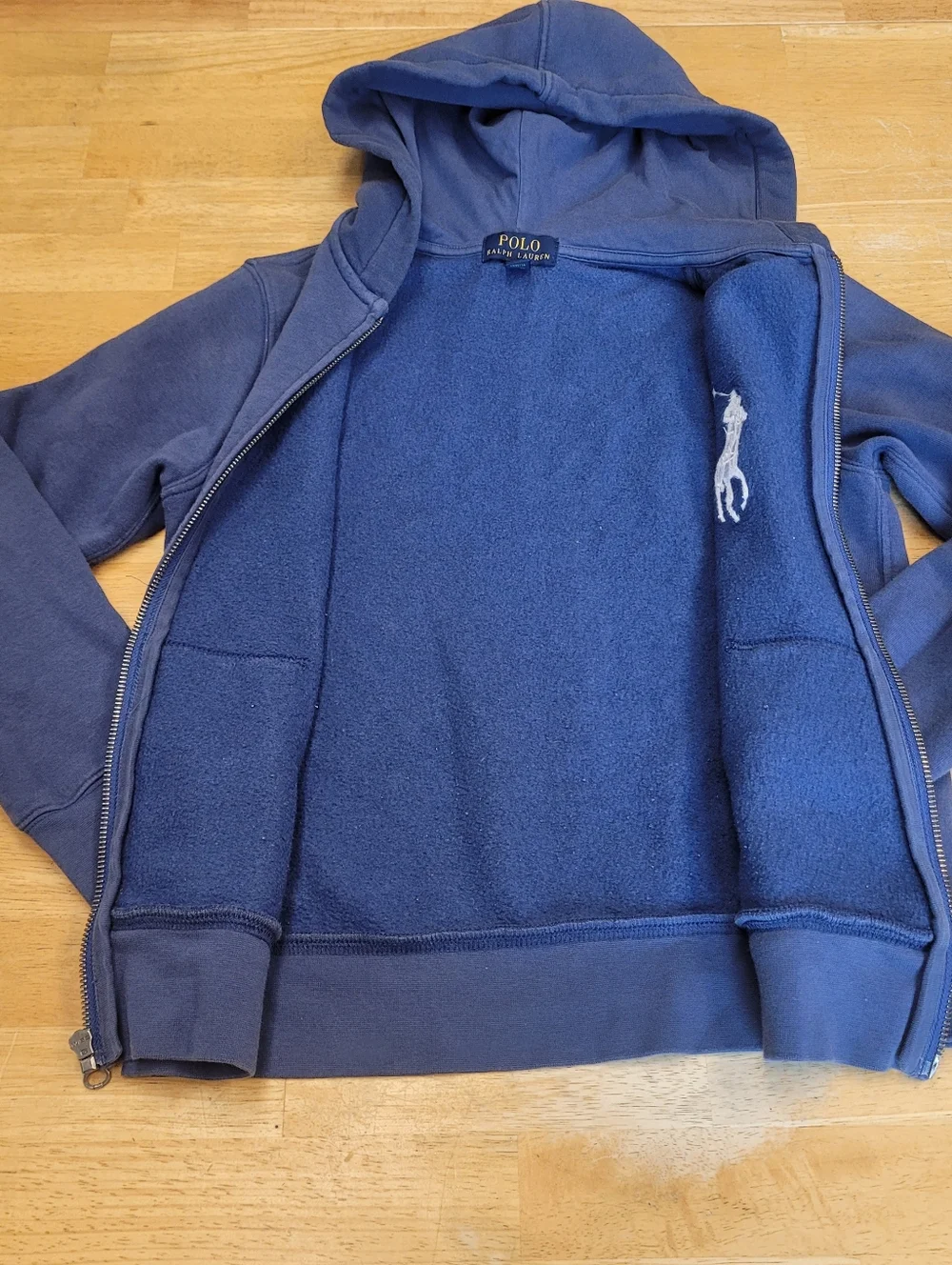 Polo Ralph Lauren Blue Rainbow Pony Zip-up Hooded Sweatshirt Youth M 10-12